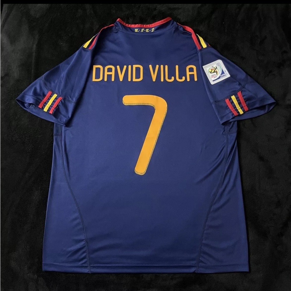 David Villa #7 Spain 2010 Retro soccer jersey World Cup Away